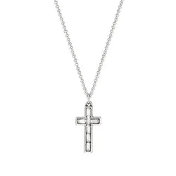 Luca and Danni Baguette Cross Necklace in Crystal