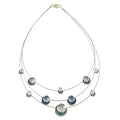 Luna Layers Textured Enamel Circle Statement Necklace - Heritage-Boutique.com