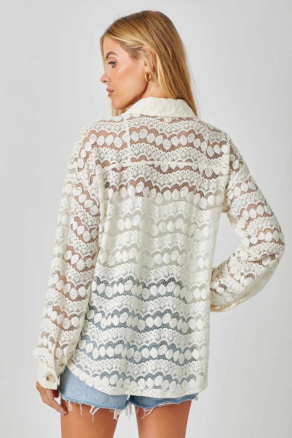 Marie Button Down Lace Jacket - Heritage - Boutique.com