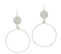 Matte Silver Double Circle Earrings - Heritage - Boutique.com