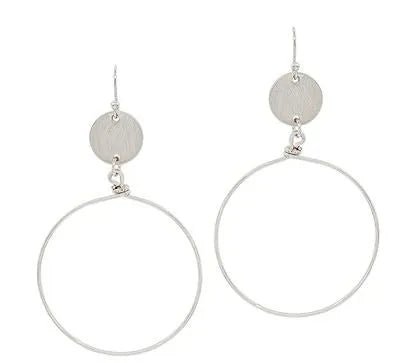 Matte Silver Double Circle Earrings - Heritage - Boutique.com
