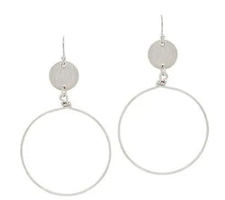 Matte Silver Double Circle Earrings - Heritage-Boutique.com