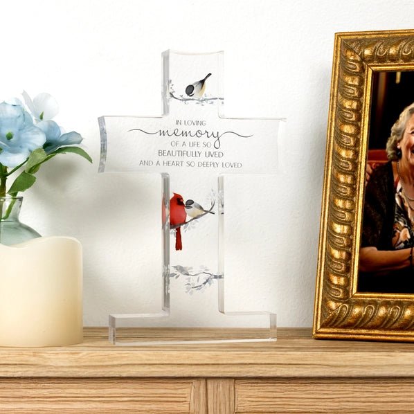 Memory Cross & Cardinal Plaque - Sentimental Gift - Heritage - Boutique.com