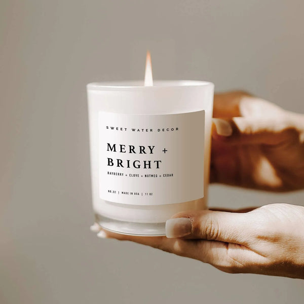 Merry and Bright 11 oz Soy Candle - Christmas Home & Gifts - Heritage-Boutique.com