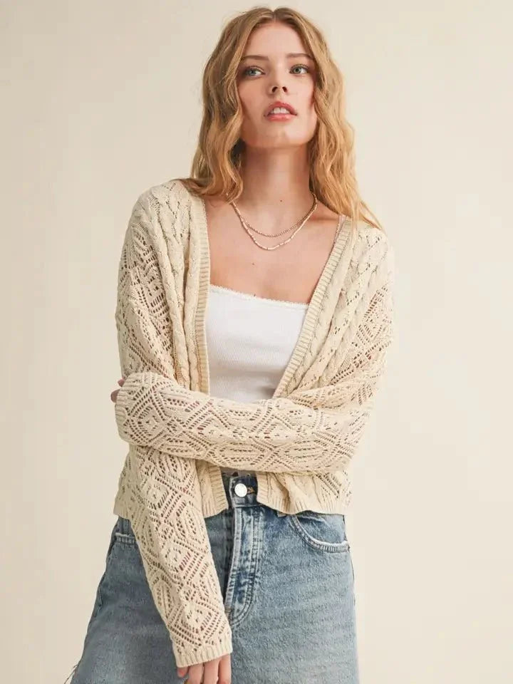 Miu Muse Crotchet Cardigan - Heritage - Boutique.com