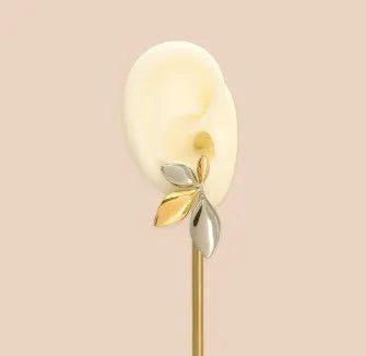 Mixed Metal Leaf Earrings - Heritage - Boutique.com