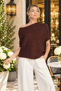Modern Muse Asymmetric Neckline Textured Knit Top - Heritage-Boutique.com