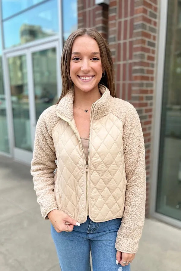 Next Adventure Beige Sherpa Jacket - Heritage-Boutique.com