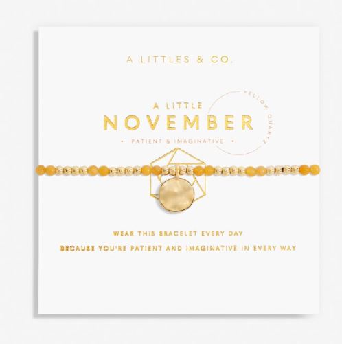 A Little November Yellow Quartz Birthstone Bracelet