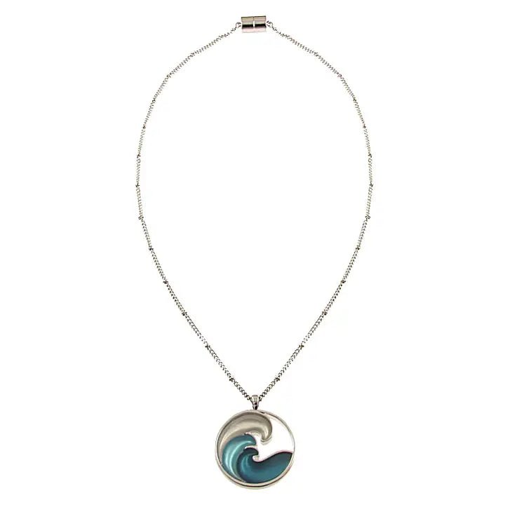 Ocean Wave Silver Magnetic Necklace - Heritage-Boutique.com