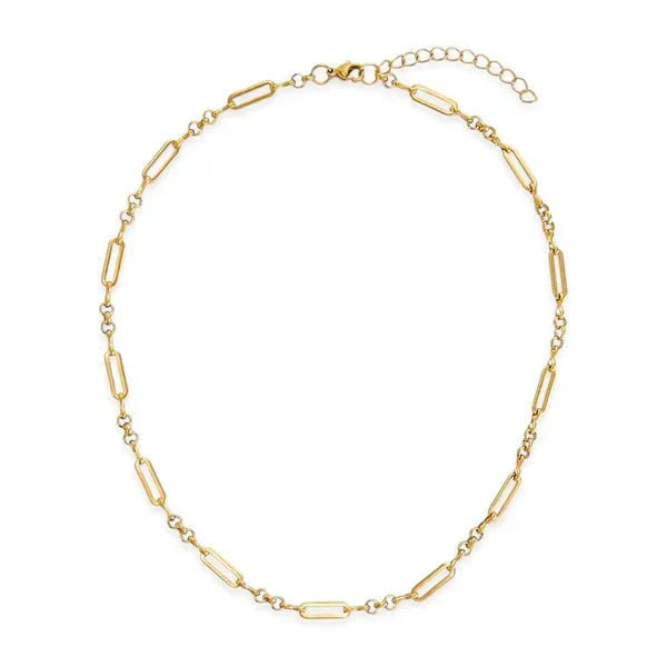 Paperclip Chain Link Necklace Water Resistant - Heritage - Boutique.com
