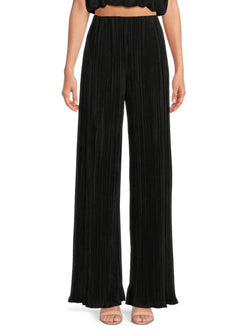 Saks Pleated Solid High Waist Pants