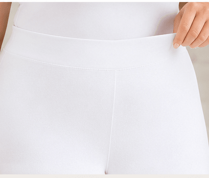 Plus Size Everyday Comfort White Capri Leggings | High Waist 4-Way Stretch Women's Capris - Heritage-Boutique.com