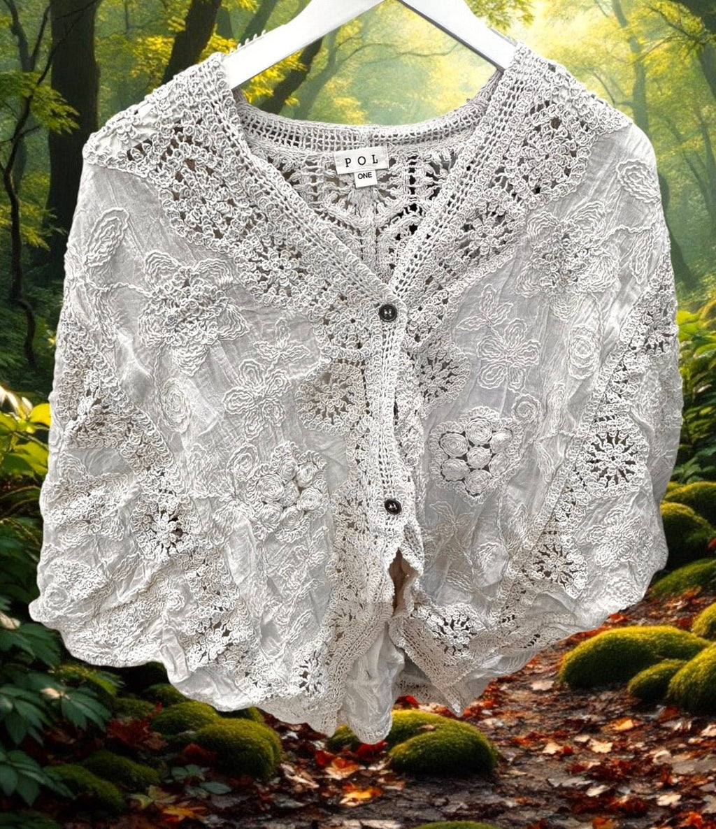 POL Crotchet Cardigan Top - Heritage - Boutique.com