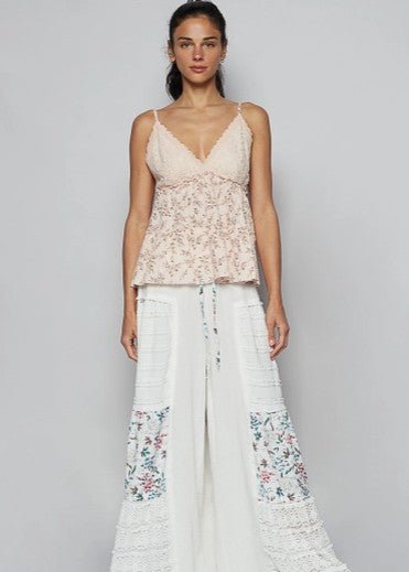 POL Floral and Lace Ruffle Print Cami - Heritage - Boutique.com