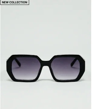 Q2 Diamond - Shaped Sunglasses with Gold Detail - Heritage - Boutique.com