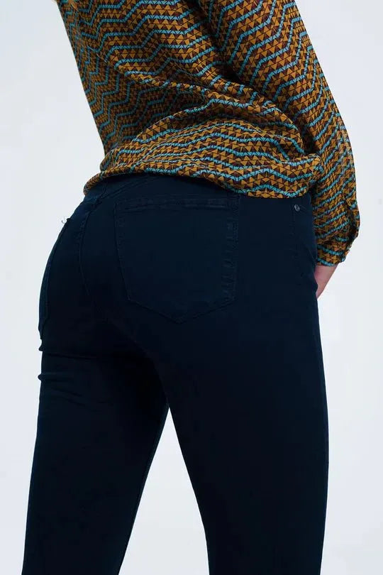 Q2 High Rise Raw Hem Flared Jeans - Heritage-Boutique.com