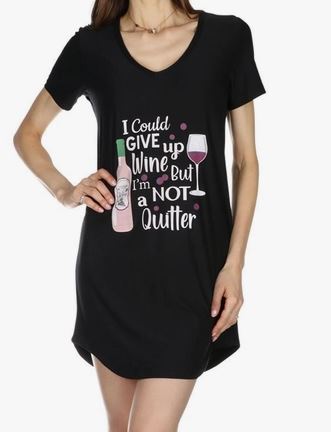 I Could Give Up Wine, But I'm Not a Quitter- V-Neck Sleepshirt