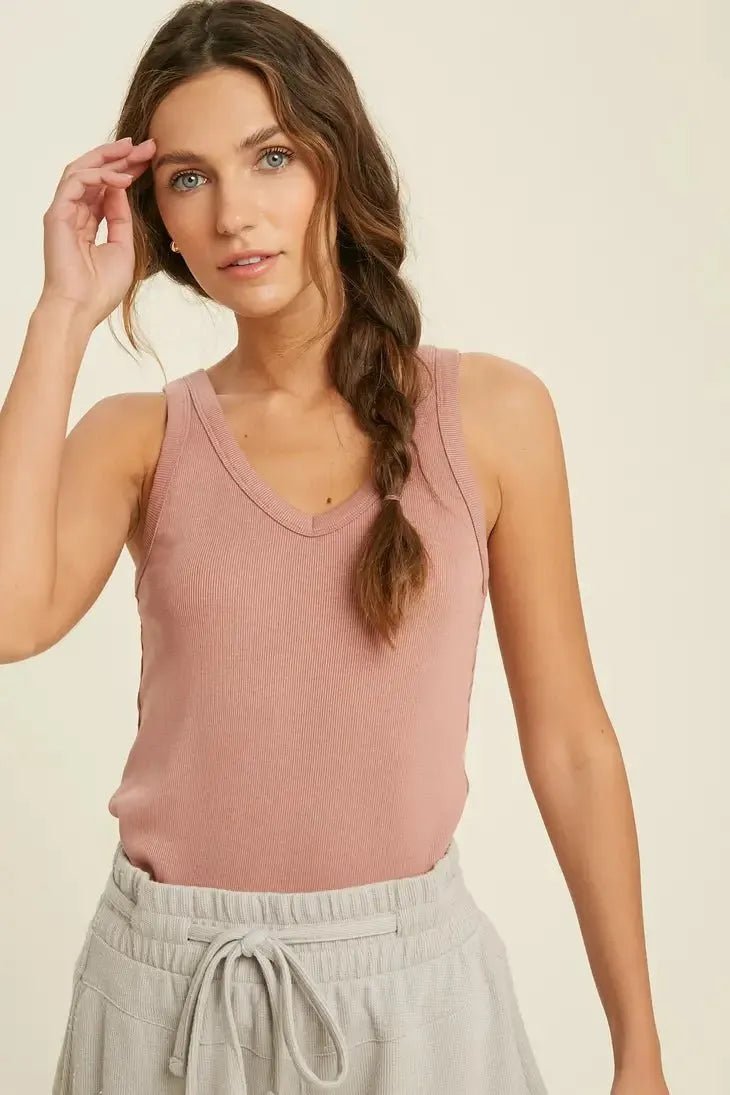 Ribbed Knit Tank Top - Heritage - Boutique.com