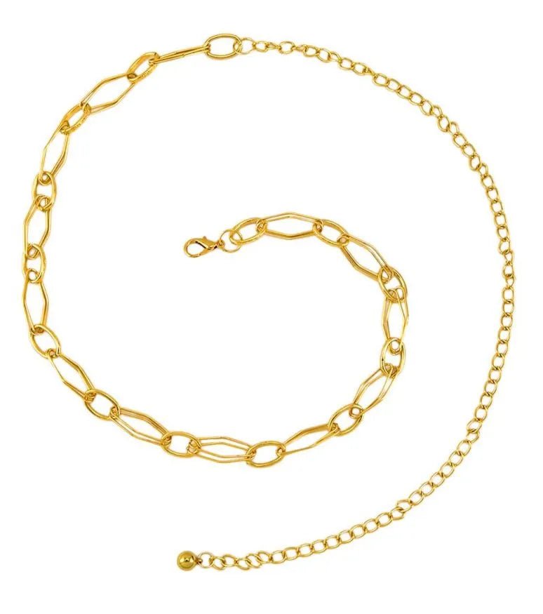 Round and Oval Shaped Chain Belt - Heritage - Boutique.com