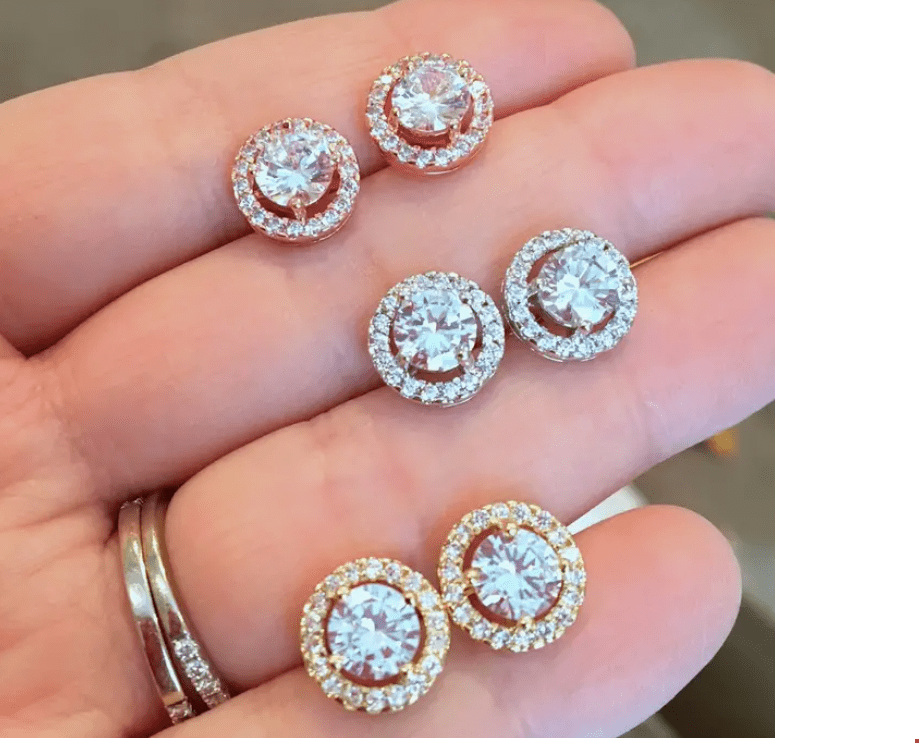 Round Crystal Stud Earrings - Heritage - Boutique.com
