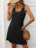 Round Neck Halter Loose Fit Dress - Heritage - Boutique.com