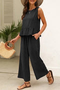 Ruffle Tank Top and Pants Set - Duffle Green - Heritage - Boutique.com