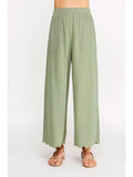 Sage Scallop Hem Linen Pants - Heritage - Boutique.com