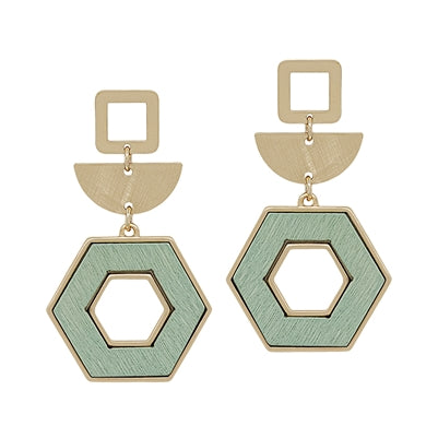 Handmade Hexagon Earrings