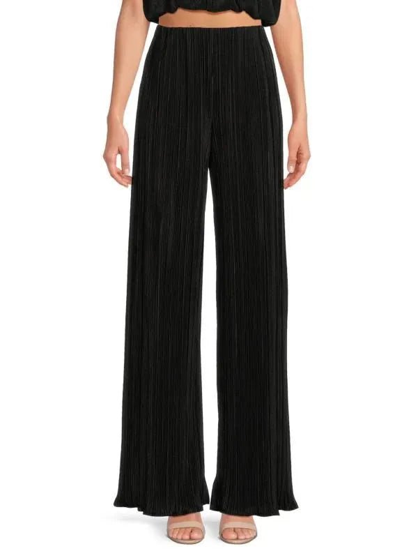 Saks Pleated Solid High Waist Pants - Heritage - Boutique.com
