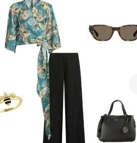 Saks Pleated Solid High Waist Pants - Heritage - Boutique.com