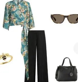 Saks Pleated Solid High Waist Pants - Heritage-Boutique.com
