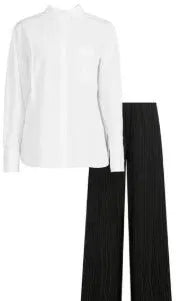 Saks Pleated Solid High Waist Pants - Heritage-Boutique.com