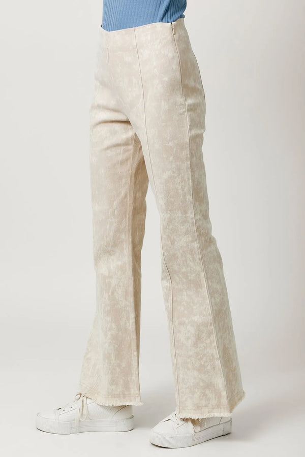 Sand Mineral Wash Flare Pants - Heritage-Boutique.com