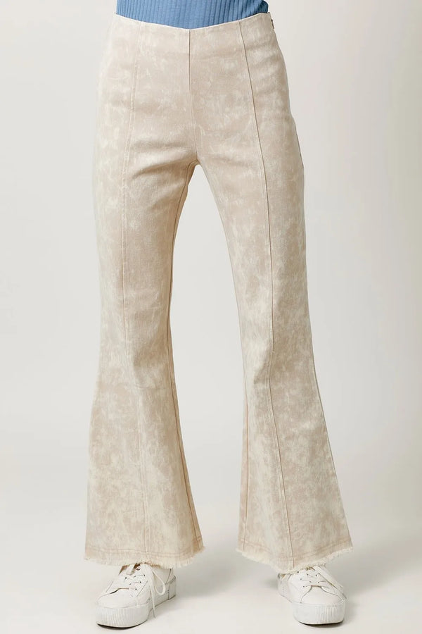 Sand Mineral Wash Flare Pants - Heritage-Boutique.com