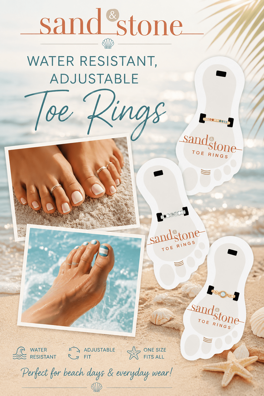 Sand & Stone Adjustable Toe Rings - Heritage-Boutique.com