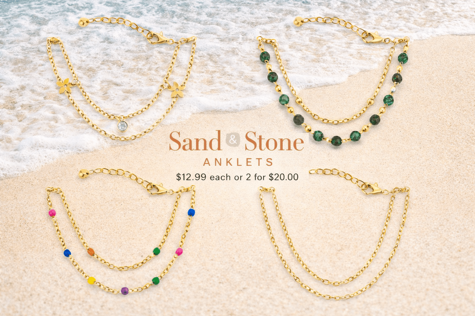 Sand & Stone Anklets - Heritage - Boutique.com