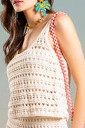 Sheer Cotton Crotchet Knit Tank Top - Heritage-Boutique.com