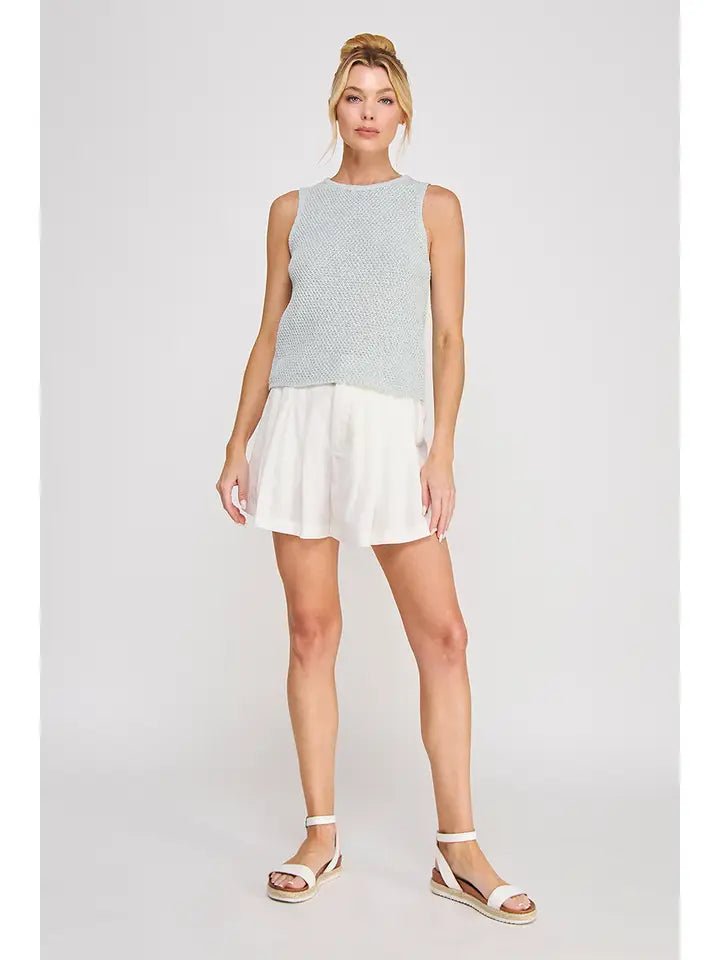 Shimmer Crew Neck Knit Tank - Heritage - Boutique.com