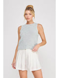 Shimmer Crew Neck Knit Tank - Heritage - Boutique.com