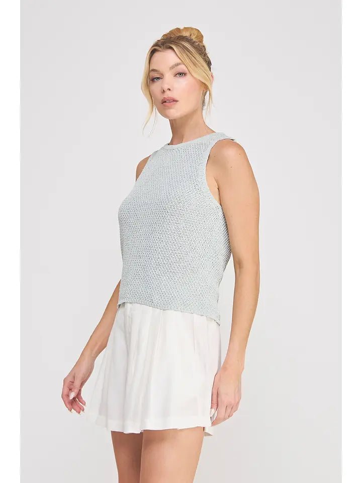 Shimmer Crew Neck Knit Tank - Heritage - Boutique.com
