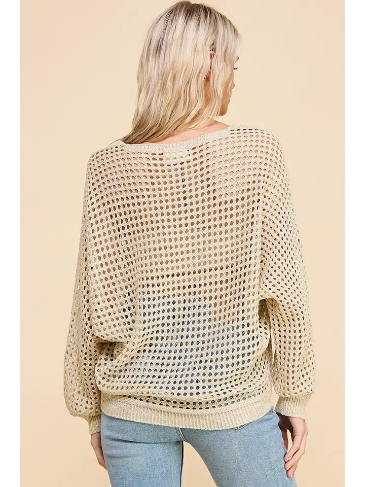Shimmer Knit V - Neck Sweater - Heritage - Boutique.com