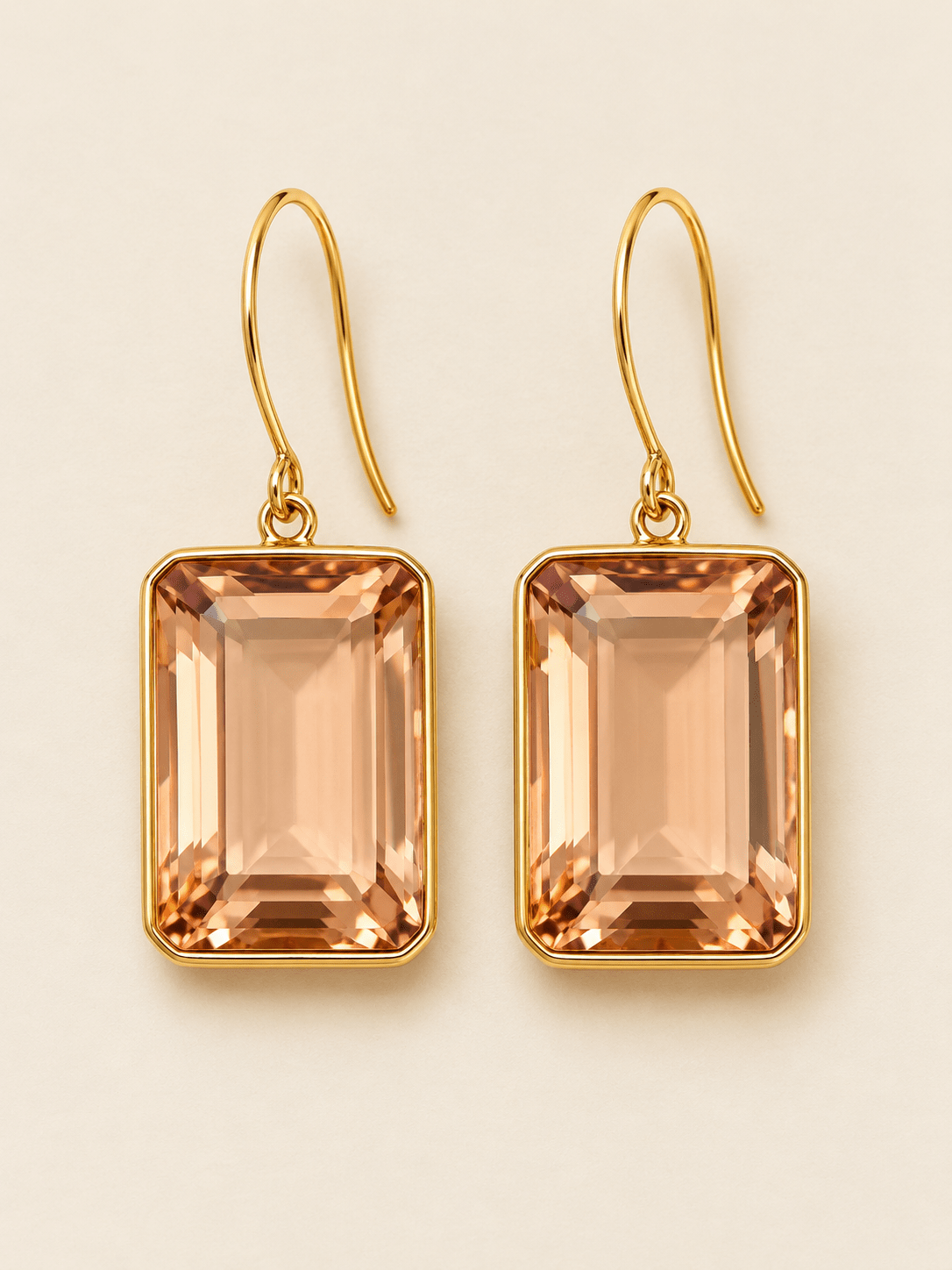 Sienna Champagne Rectangular Drop Earring - Heritage-Boutique.com