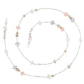 Silver Eyeglass Chain with Pink & White Charms - Heritage - Boutique.com