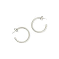 Silver Ribbed Water Resistant Earrings - Heritage - Boutique.com