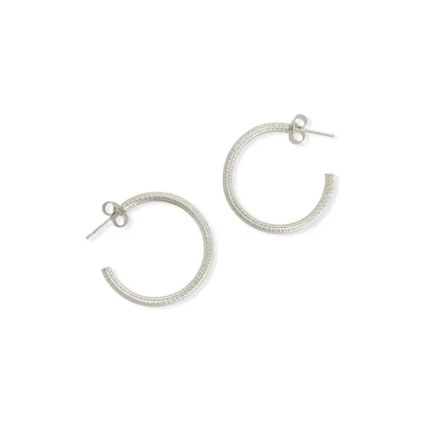 Silver Ribbed Water Resistant Earrings - Heritage-Boutique.com