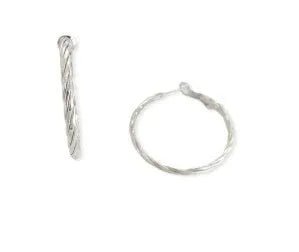 Silver Twisted Hoops - Heritage - Boutique.com