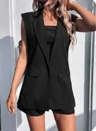Sleeveless Blazer and Shorts Set - Heritage-Boutique.com