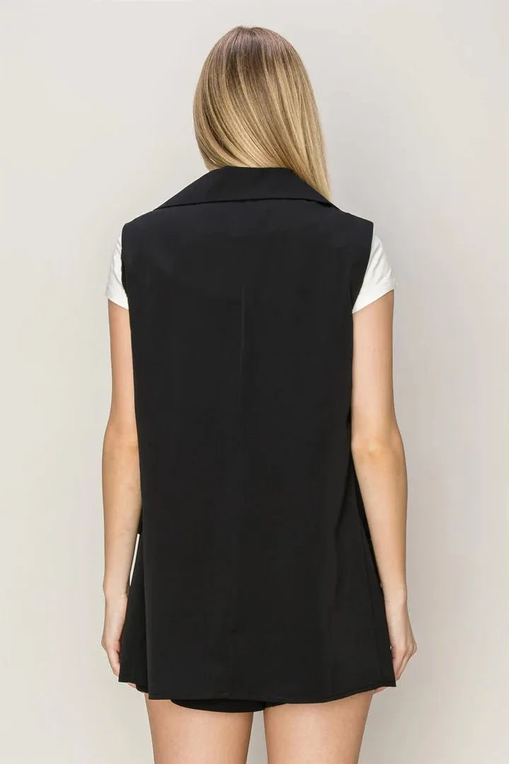 Sleeveless Blazer and Shorts Set - Heritage-Boutique.com