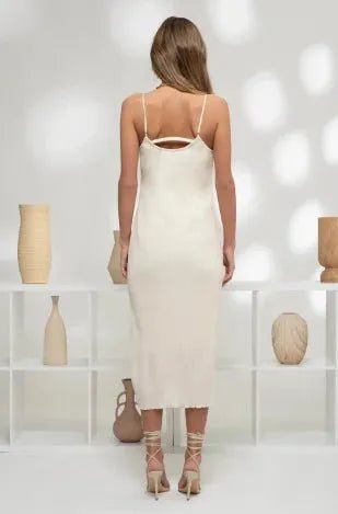 Sleeveless Plisse Midi Dress - Heritage - Boutique.com